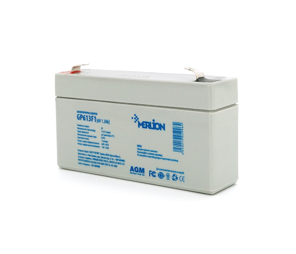 Акумуляторна батарея MERLION AGM GP613F1 6 V 1,3Ah